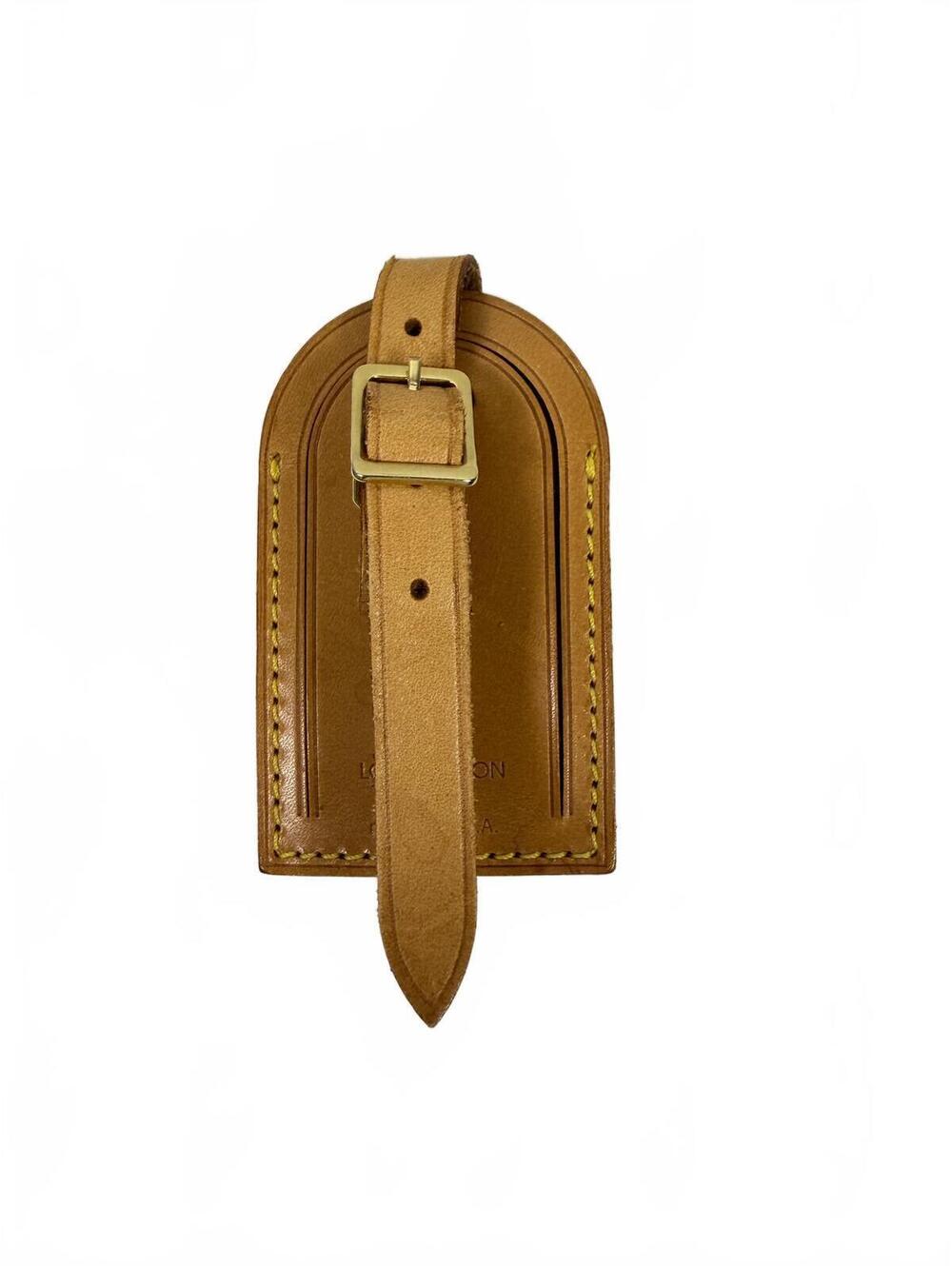 Authentic Louis Vuitton Vachetta Luggage Tag Made in USA Vintage LV Rare